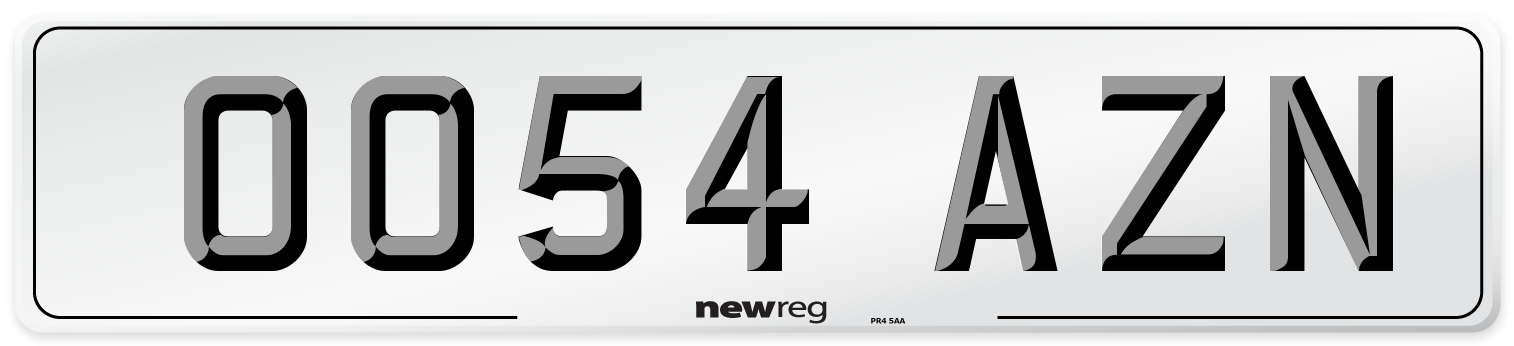 OO54 AZN Number Plate from New Reg